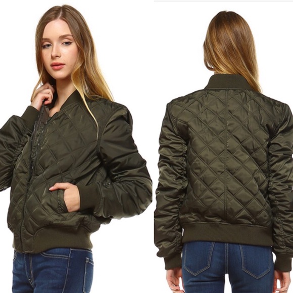 πLAST 1!!! S/M Olive Green Plush Bomber Jacket - Picture 2 of 4