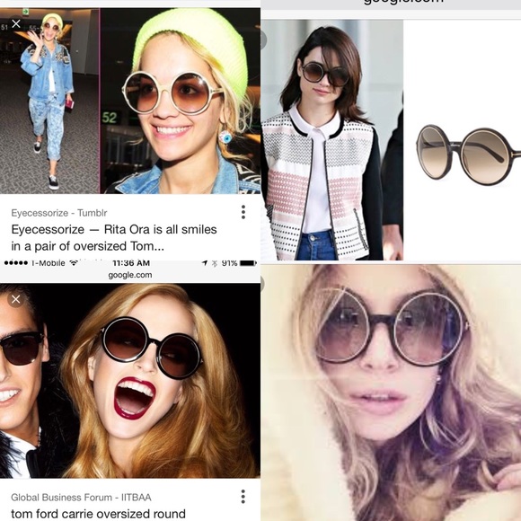 Tom Ford Carrie Oversized Round Sunglass - Picture 2 of 4