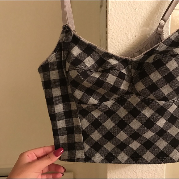 💌 SOLD 💌 FREE PEOPLE Plaid Crop Top - Picture 2 of 4