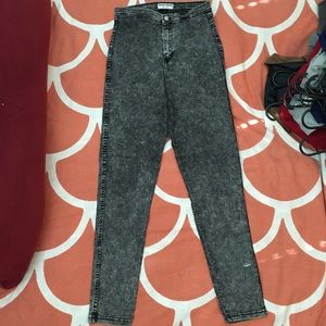 American Apparel Black Acid High Waist Denim XL