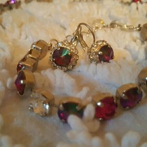 Swarovski Crystal Necklace, Bracelet,and Earrings