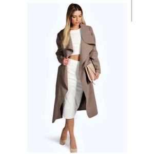 Black Friday Sale! Belted shawl collar duster coat