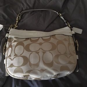BNWT - Coach HOBO.  Cream, Gold.