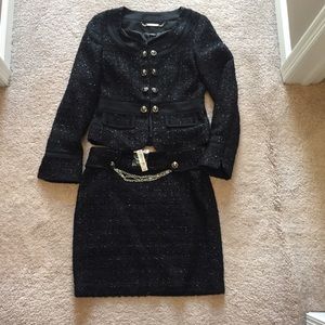 Black jacket and skirt suit