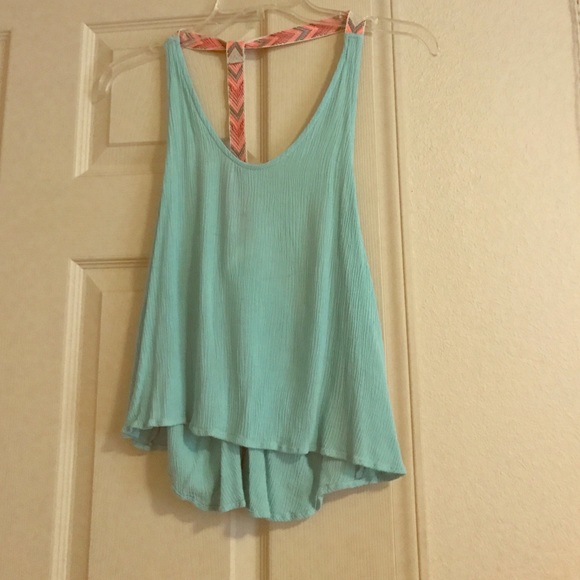 Aqua Backless tank, slightly worn!