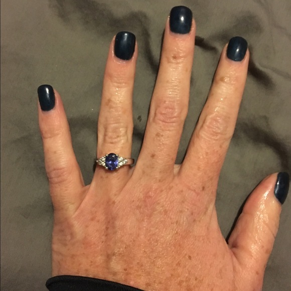 SS Tanzanite and Diamond Ring size 7