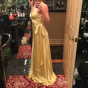 Pale Yellow Satin Gown
