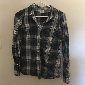 Green J. Crew flannel shirt
