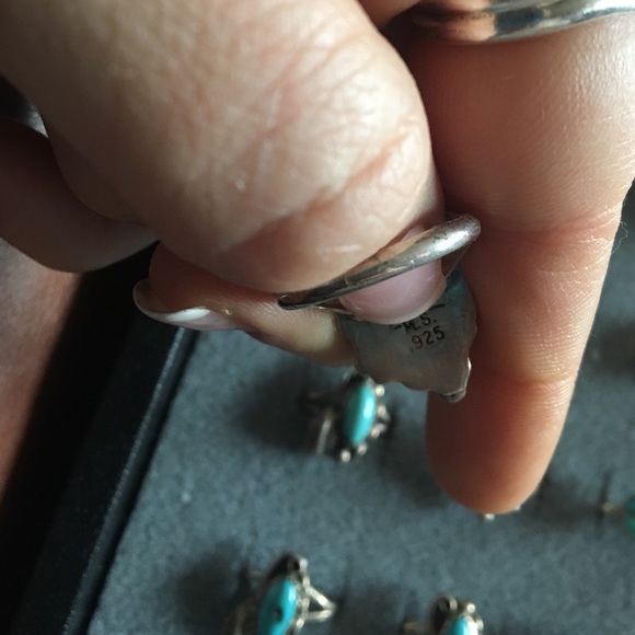 Kingman Two Stone Ring 💍 Native American Signed25 - Picture 2 of 2