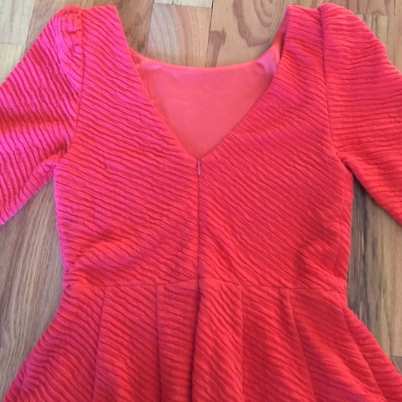 Karlie Orange Flare Dress - Picture 3 of 3