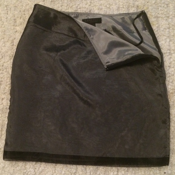 Silver/black sheer overlay Shimmer Skirt