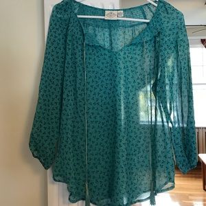 St John's Bay Sheer Blue Blouse