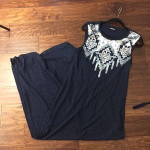 Navy blue maxi dress