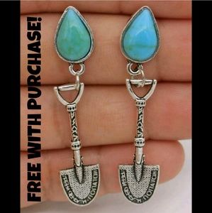❌️SOLD Silver & Turquoise Shovel Earrings