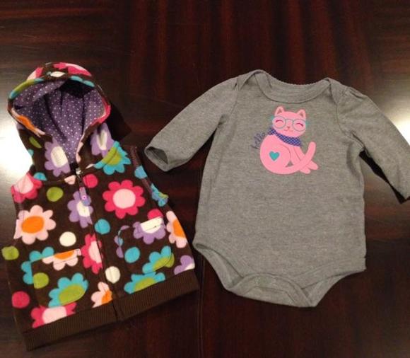 Kitty onsie and zip hoodie