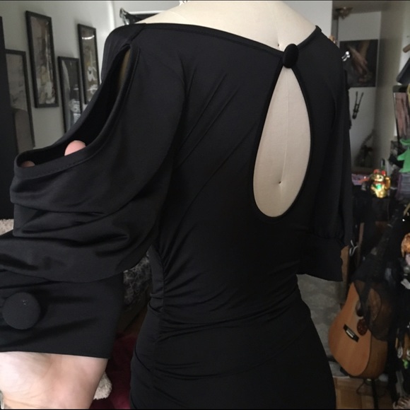 SALE! Open Sleeve Ruched Dress sz S - Picture 2 of 4