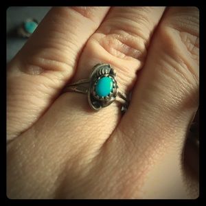 Tiny Sleeping Beauty Silver Native American Ring