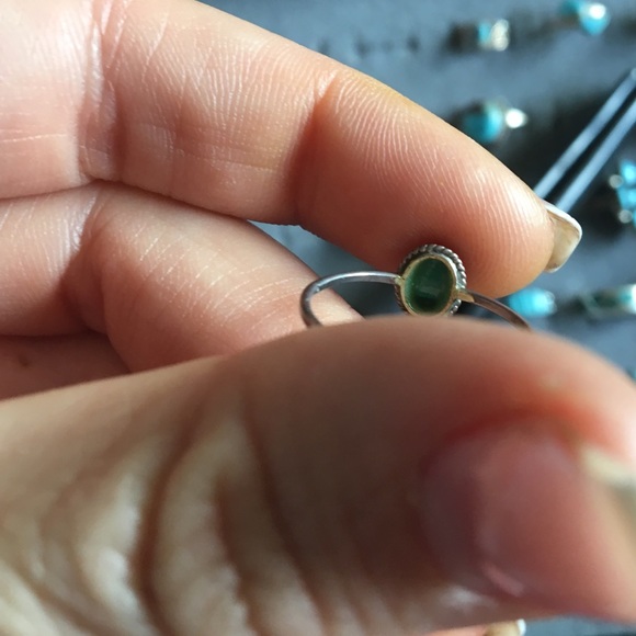 Tiny Sleeping Beauty Turquoise Oldpawn Ring 22 - image 3