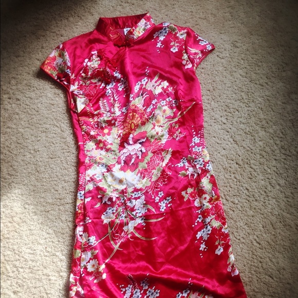 Holiday Oriental Style Silky Dress