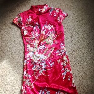 Holiday Oriental Style Silky Dress