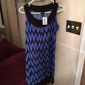 Blue and black dress