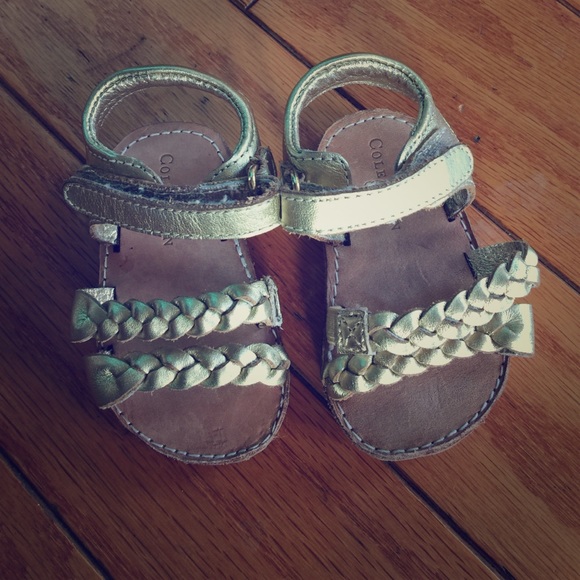 {cole haan} baby gold braided sandals