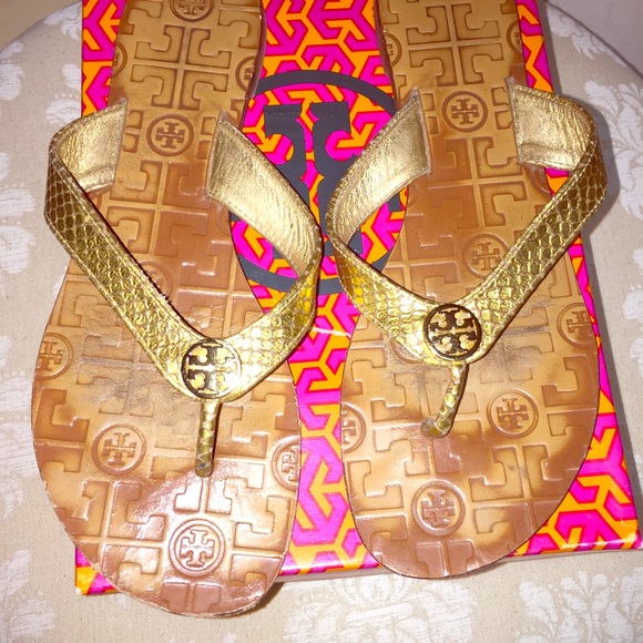 Tory Burch leather flip-flops sandals - Picture 1 of 4
