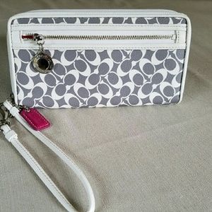 Gray & white Coach wallet
