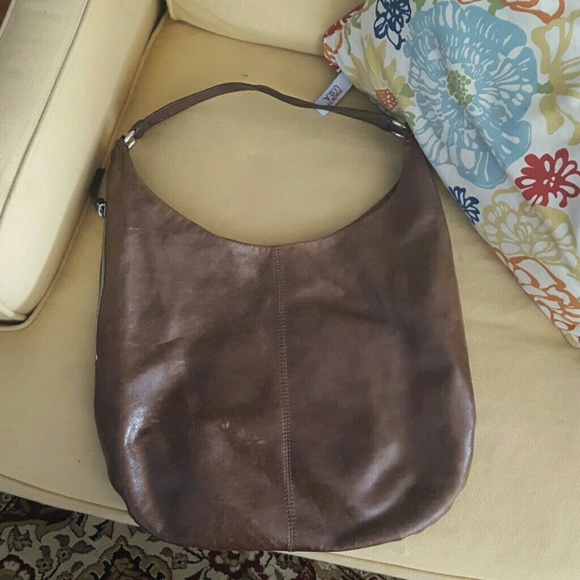 Authentic Hobo brown leather bag.