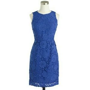 NWT J. Crew Blue Lace Dress Size 4 $175