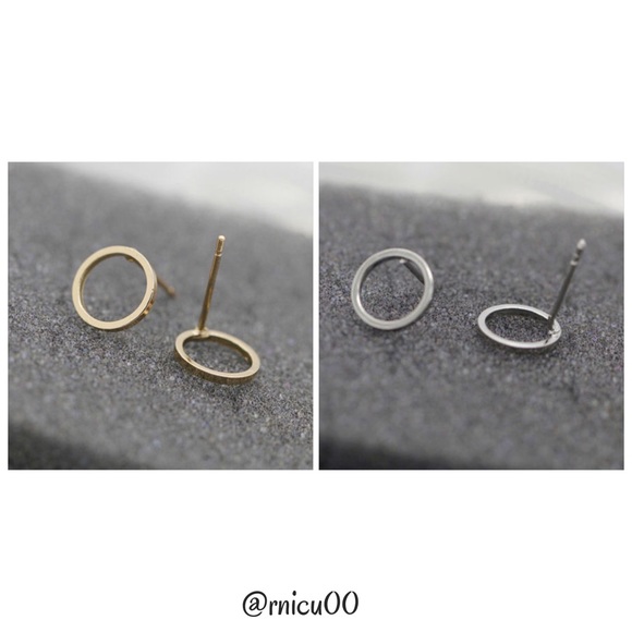 ✨1 Gold Left✨Gold Circle Modern Stud Earrings - Picture 2 of 4