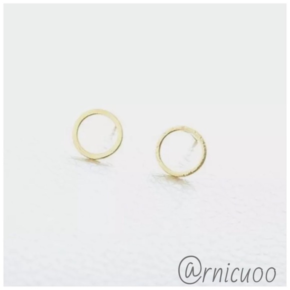 ✨1 Gold Left✨Gold Circle Modern Stud Earrings - Picture 3 of 4