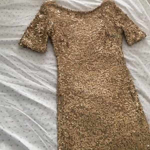 Gold sequined dress