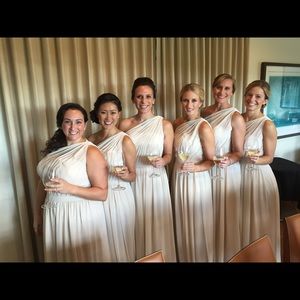 Bill Levkoff champagne bridemaids dress