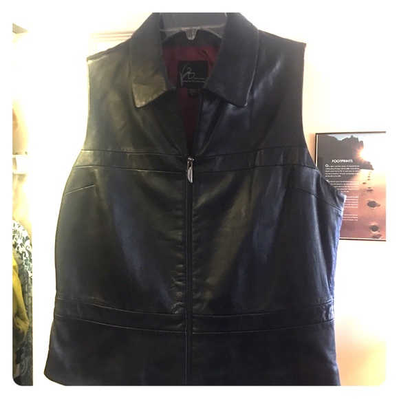 Leather Vest , Size Large