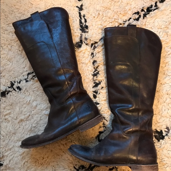 Frye Paige Tall Riding Boots Dark Brown