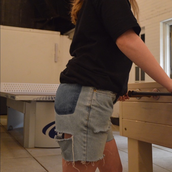 Custom distressed denim shorts - Picture 1 of 4
