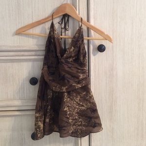 Express silk halter top