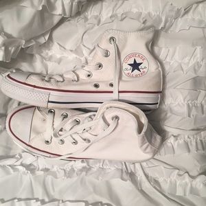 brand new white high top converse