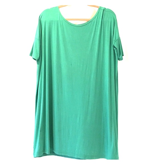 Teal Short Sleeve Piko Dress