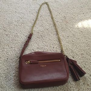 Authentic Coach Brown Leather Crossbody Bag