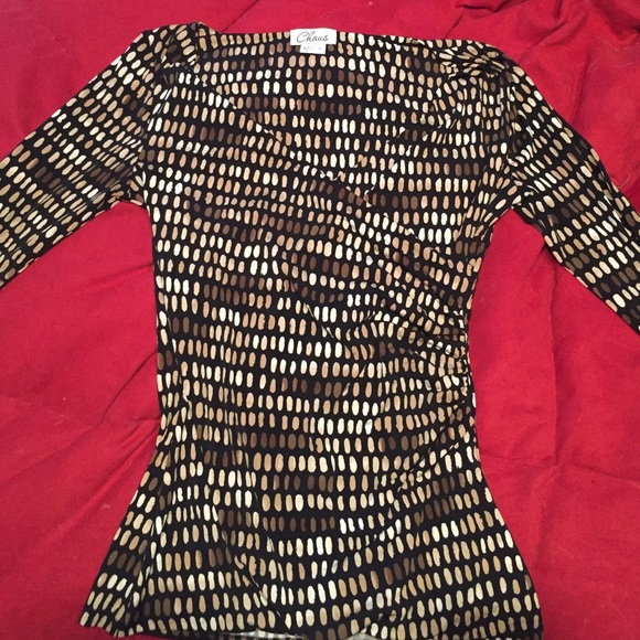 Brown and black blouse