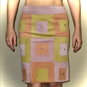 Illia Genuine Leather/Suede Skirt from Saks