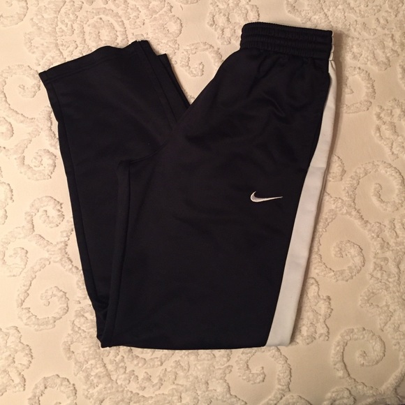 Black Nike Dri Fit Pants w/ white stripe. Size:Med