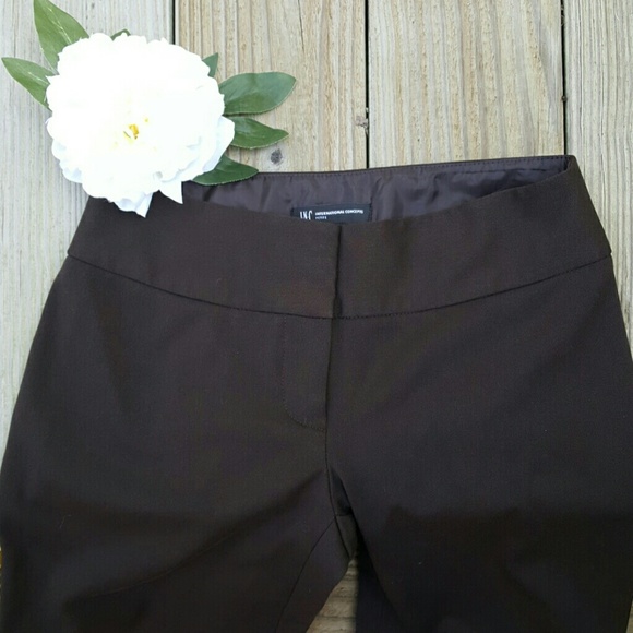 INC  Brown Dress Pants Petite 4