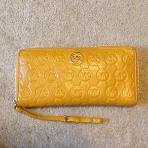 Michael Kors Mustard Yellow Wristlet/Wallet