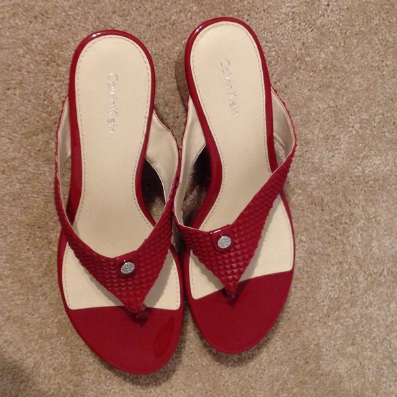 Calvin Klein Red Wedges