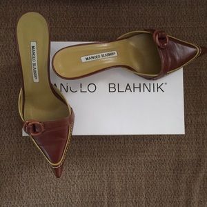 Manolo Blahnik kitten heel mules size 8