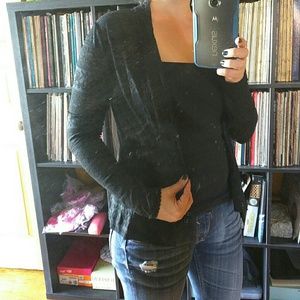 Nicole miller black lace cardigan