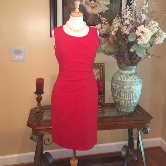Calvin Klein Dresses & Skirts - 🎀💥Red Calvin Klein -Sheath Dress-Sz-6🎀💥